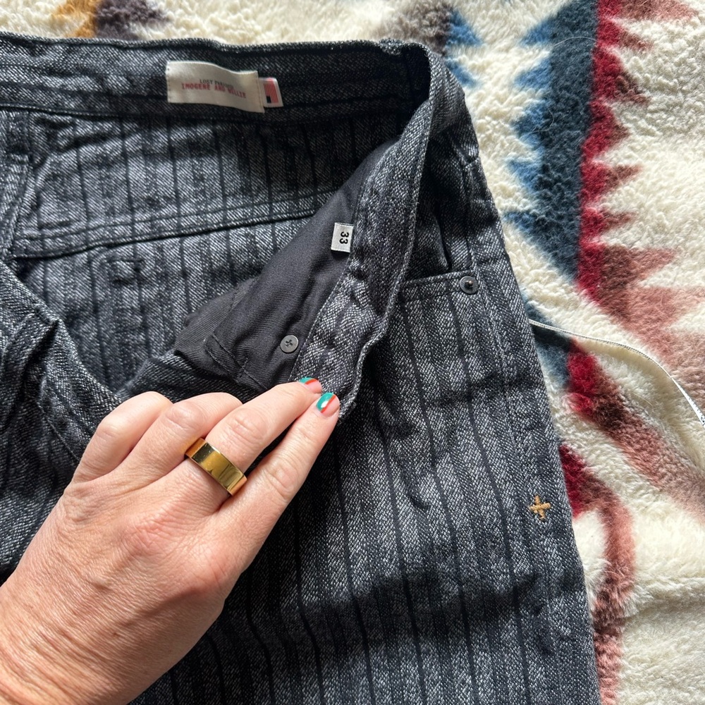 imogene + willie Gray Pinstripe Wide-Leg Pants - Picture 2 of 6